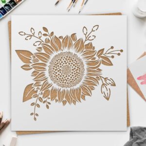 Sunflower Stencil | DIY Stencils for Artistic Projects | Floral Design | | Flowers Stencil