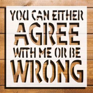 Wrong Sign Stencil for Painting on Walls, Wood, and Canvas - Reusable Plastic Template for DIY Crafts, Art Supplies, and Scrapbooking - 5.5x5.5 inch