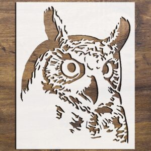 Owl Stencil - Reusable Mylar Template for DIY Airbrush, Painting, Drawing & Craft Projects
