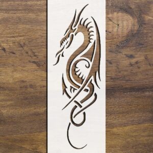 Versatile Dragon Stencil Kit – Reusable Clear Plastic for Arts, Crafts, Scrapbooking & DIY Projects, Paint & Ink Resistant
