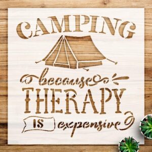 Camping Stencil Pattern for Walls and Crafts, Reusable Mylar Template Featuring Tent Design, Ideal for Outdoor Adventure Home Decor and DIY Projects - Size A1 ()