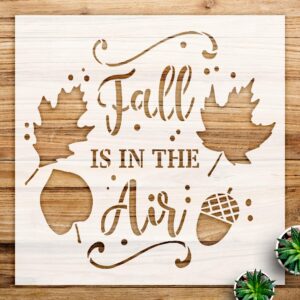 Autumn Leaves and Acorn Stencil Pattern for Home Decor, DIY Crafts, and Painting Projects on Wood and Walls - Size A4 ()