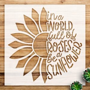 Sunflower Stencil Pattern for Wood Signs and Home Decor, Reusable Mylar Template, Inspirational Floral Design for DIY Projects - Size A1 ()