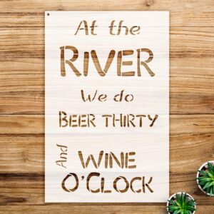 Beer Thirty Wine o'clock Stencil Pattern for Walls and Crafts, Reusable Mylar Template, Ideal for Home Decor and DIY Projects - Size A4 ()