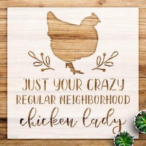 Chicken Lady Stencil Pattern for Farmhouse Decor, Reusable Mylar Template, Ideal for Walls, Wood, and Craft Projects - Size A1 ()