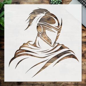 Medieval Knight in Armor Stencil, Reusable Painting Template, , Durable Mylar Material