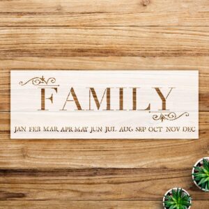 Birthday Calendar Stencil for Walls and Crafts, Elegant Serif Word Art, Reusable Mylar Template, Ideal for Home Decor and Celebration Projects - Size A1 ()