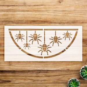 Hanging Spiders Stencil Pattern for Walls and Crafts, Reusable Mylar Template, Spooky Spider Web Design, Ideal for Halloween Decorations and DIY Projects - Size A1 ()