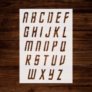 Font Alphabet Stencil, Reusable & Sturdy, 1.5" Tall Letters, , for Custom Text & Craft Projects
