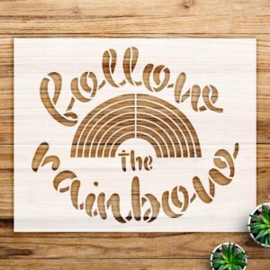 Rainbow Stencil Pattern for Walls and Crafts, Reusable Mylar Template, Whimsical Design for Nursery and Home Decor Projects - Size A3 ()