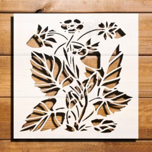 Strawberries Stencil for Painting, Plastic Reusable 5.5" L x 5.5" W