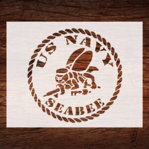 Reusable US Navy Seabees Stencil - Custom Military Design for Patriotic Decorations