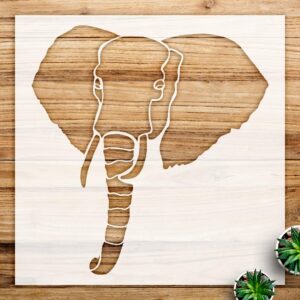 Elephant Silhouette Stencil for Walls and Crafts, Reusable Mylar Template, Ideal for Home Decor, DIY Projects, and Gifts for Animal Lovers - Size A3 ()