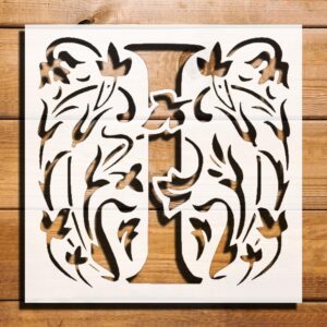 Letter Initial I Stencil for Painting, Plastic Reusable 5.5" x 5.5" - Perfect for Arts and Crafts, DIY Projects