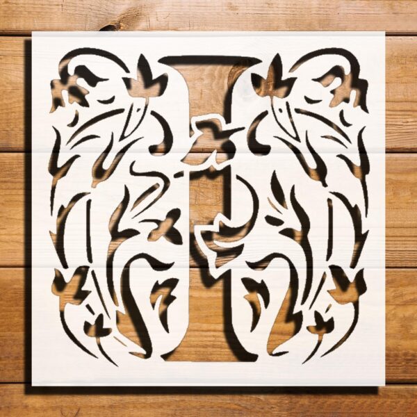 Letter Initial I Stencil for Painting, Plastic Reusable 5.5" x 5.5" - Perfect for Arts and Crafts, DIY Projects