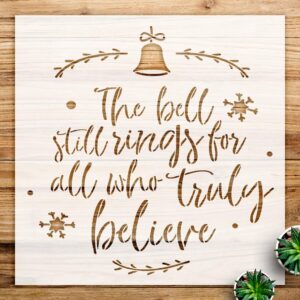 Believe Stencil Pattern for Holiday Crafts and Home Decor, Reusable Mylar Template, Ideal for Walls, Wood, and Festive Projects - Size A4 ()