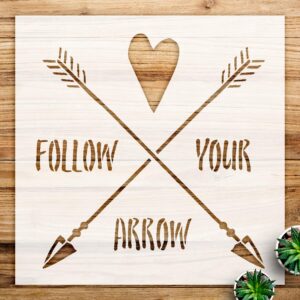 Arrow Stencil Pattern for Walls and Crafts, Reusable Mylar Template, Inspirational Design for Home Decor and Art Projects - Size A4 ()