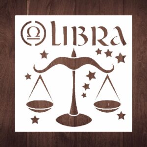Libra Zodiac Sign Stencil – Reusable Template for DIY Astrology Crafts, Horoscope Art, Spiritual Painting
