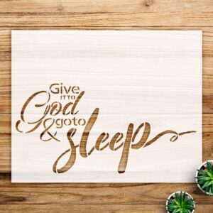 Give it to god Stencil Pattern for Wood Signs and Crafts, Reusable Mylar Template, Ideal for Home Decor and Artistic Projects