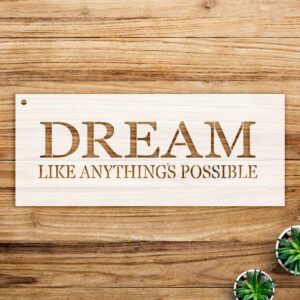 Dream Stencil Pattern for Wood Signs and Crafts, Reusable Mylar Template, Ideal for Home Decor and Creative Projects - Size A2 ()