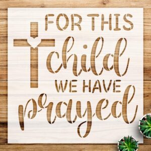Prayer Stencil Design for Nursery Decor and Crafts, Inspirational Faith Theme, Perfect for Wall Art and DIY Projects, Ideal for Baptism Celebrations and Children's Rooms - Size A3 ()