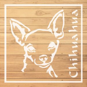 Chihuahua Dog Stencil – Reusable Pet Face Template with Breed Name for DIY Dog Signs, Wall Art, Gifts, Journals & Chihuahua Lover Crafts