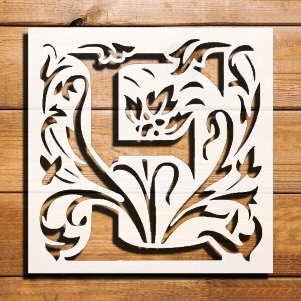 Letter Initial E Stencil for Painting, Plastic Reusable 5.5" L x 5.5" W - Versatile Stencil for Drawing, Scrapbooking, and DIY Crafts