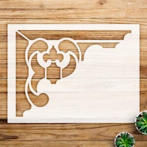 Fleur de lis Corner Stencil for Walls and Furniture, Reusable Mylar Template, Elegant Decorative Border for DIY Home Decor Projects - Size A2 ()