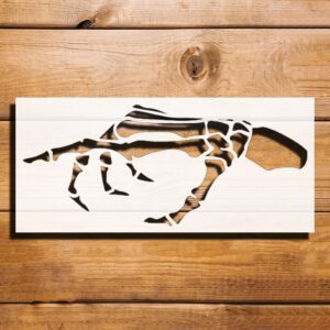 Hand Skeleton Halloween Stencil for Painting, Reusable Plastic 11"x5",Airbrush, DIY Crafts