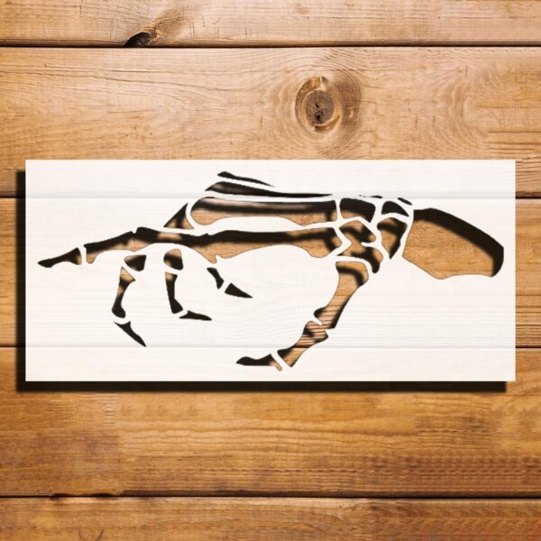 Hand Skeleton Halloween Stencil for Painting, Reusable Plastic 11"x5",Airbrush, DIY Crafts