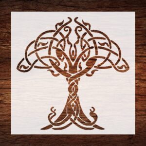 Big Celtic Tree of Life Stencil, Durable Plastic, Reusable, Ideal for Crafting and Art Projects