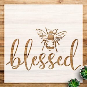 Bumblebee Stencil Pattern for Home and Classroom Decor, Reusable Mylar Template, Inspirational Spring Script Design for Wood and Walls - Size A3 ()