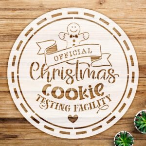 Christmas Cookie Testing Facility Stencil for Baking and Crafts, Reusable Mylar Template, Ideal for Gingerbread Kitchen Decor and Holiday Projects - Size A2 ()