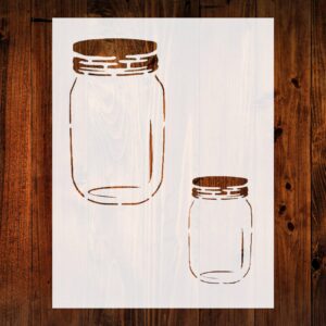 Mason Jar Custom Stencil, 8.5" x 11", Reusable & Sturdy for Art, Crafts & DIY Projects