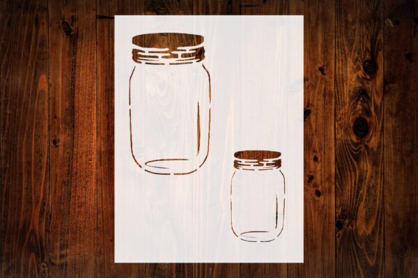Mason Jar Custom Stencil, 8.5" x 11", Reusable & Sturdy for Art, Crafts & DIY Projects