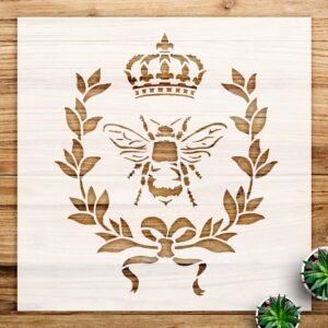 Bee Laurel Wreath Stencil Pattern for Home Decor and Crafts, Reusable Mylar Template for Wood, Walls, and Furniture Painting Projects - Size A2 ()