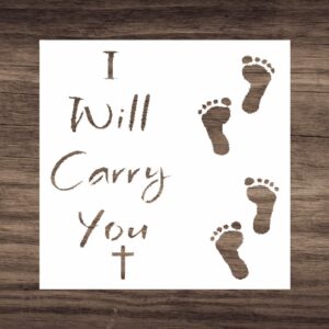 Faith Footprints Stencil - 'I Will Carry You' Inspirational Design, for Crafting and Home Decor