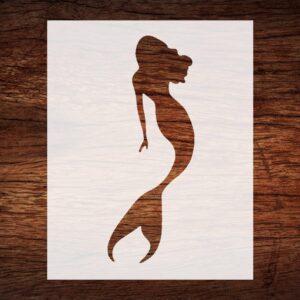 Reusable Mermaid Stencil - Custom Underwater Fantasy Design for Magical Crafts