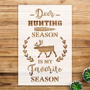 Deer Hunting Stencil Pattern for Wood and Walls, Reusable Mylar Template, Ideal for DIY Nature Decor and Craft Projects - Size A4 ()