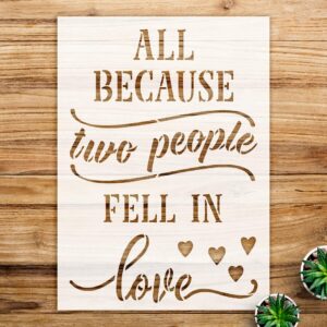 Love Stencil Pattern for Home Decor and Crafts, Perfect for Walls, Wood Projects, and DIY Marriage Celebrations - Size A3 ()