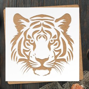 Tiger Head Stencil - Reusable Stencils for Painting - DIY Tiger Head Crafts and Decor