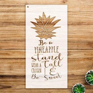 Pineapple Stencil Pattern for Walls and Crafts, Reusable Mylar Template, Inspirational Design for Home Decor and Art Projects - Size A3 ()