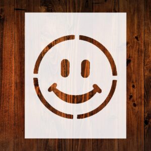 STENCILAIR Smile Smiley Face Emoticon Emoji Stencil, Reusable & Sturdy, 8.5"" x 11"" for Spreading Happiness in Art & Crafts