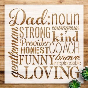 Dad Noun Sign Stencil for Wood Signs and Home Decor, Reusable Template for Painting and Chalk Art, Ideal for Father's Day Gifts and Creative Projects - Size A2 ()
