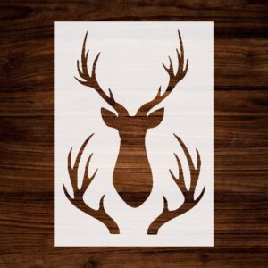 Hunting Buck Head Rack Deer Stencil, Reusable & Sturdy, , Custom Wildlife Art Template