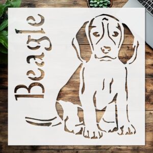 Stencil Beagle Dog Puppy, Plastic Reusable, Reusable Plastic, L x W, for DIY Crafts and Home Decor