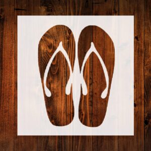 Flip Flops Style Design Stencil, 4-Inch, Reusable Mylar Cutout for Summer Art, Crafts & DIY Projects