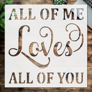 Stencil All of Me Sign, Plastic Reusable, Reusable Plastic, L x W, for DIY Crafts and Home Decor