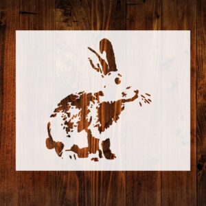 Detailed Bunny Rabbit Custom Stencil, Reusable & Sturdy, for Art, Crafts & DIY Projects