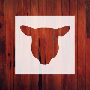 Generic Sheep Head Stencil, Reusable, Precision-Cut Mylar, 4-Inch, Perfect for Farm-Themed Crafts and Home Decor, White